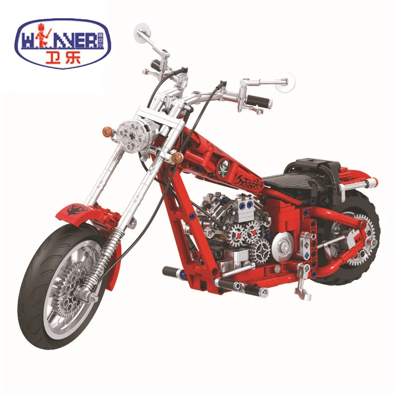 Technic Harley мотоцикл строительные блоки наборы кирпичи классическая модель