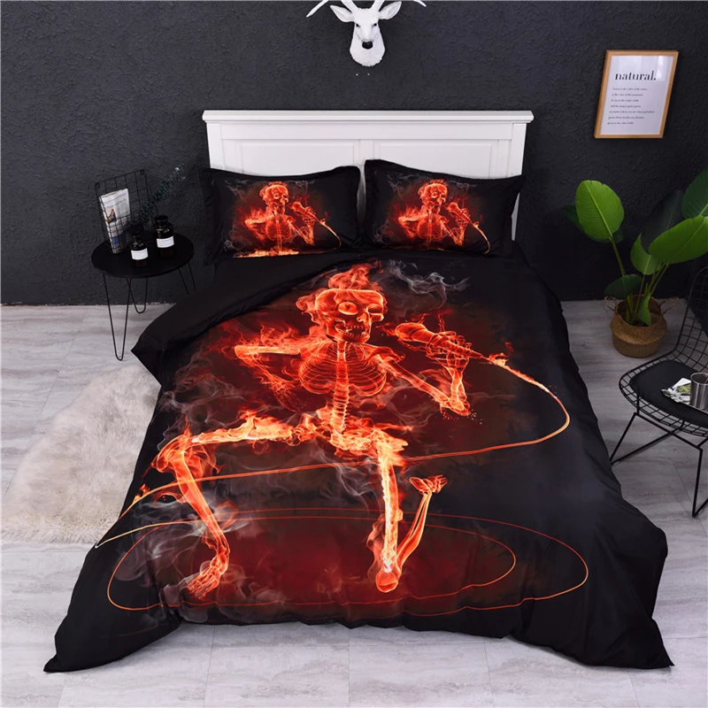 Череп мистер/леди 3D печать постельных принадлежностей цветок постельное белье 3