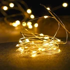 Водонепроницаемая светодиодная гирлянда из медной проволоки, 5 м, светодиодная сказочная Гирлянда для праздника, свадьбы, вечеринки, Нового года, рождественской елки