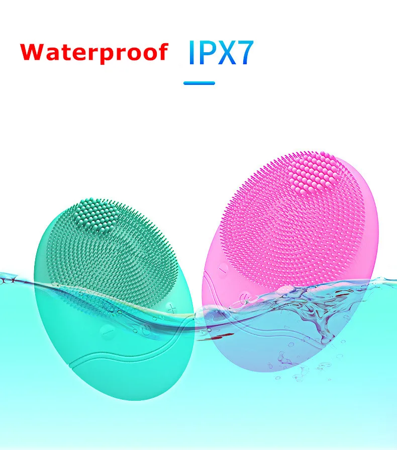 Очищающая щетка для лица силиконовая Кожа супер мягкий силикон зарядка через