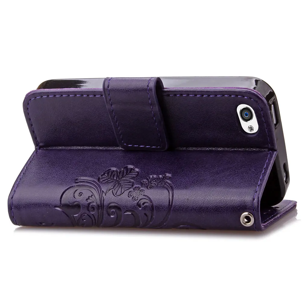 Кожаный чехол подставка с тиснением для iPhone 4|case for iphone|case iphone 4leather case |