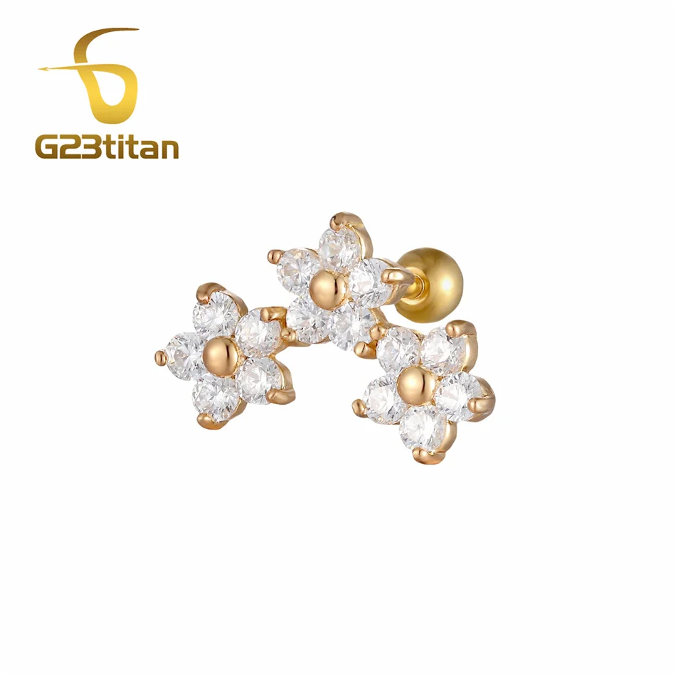piercing orecchio Горячие Хрящ Уха Сережки для пирсинга для женщин Кристалл цветок сережки шпильки aros mujer oreja пирсинг orecchio - Окраска металла: piercing orecchio