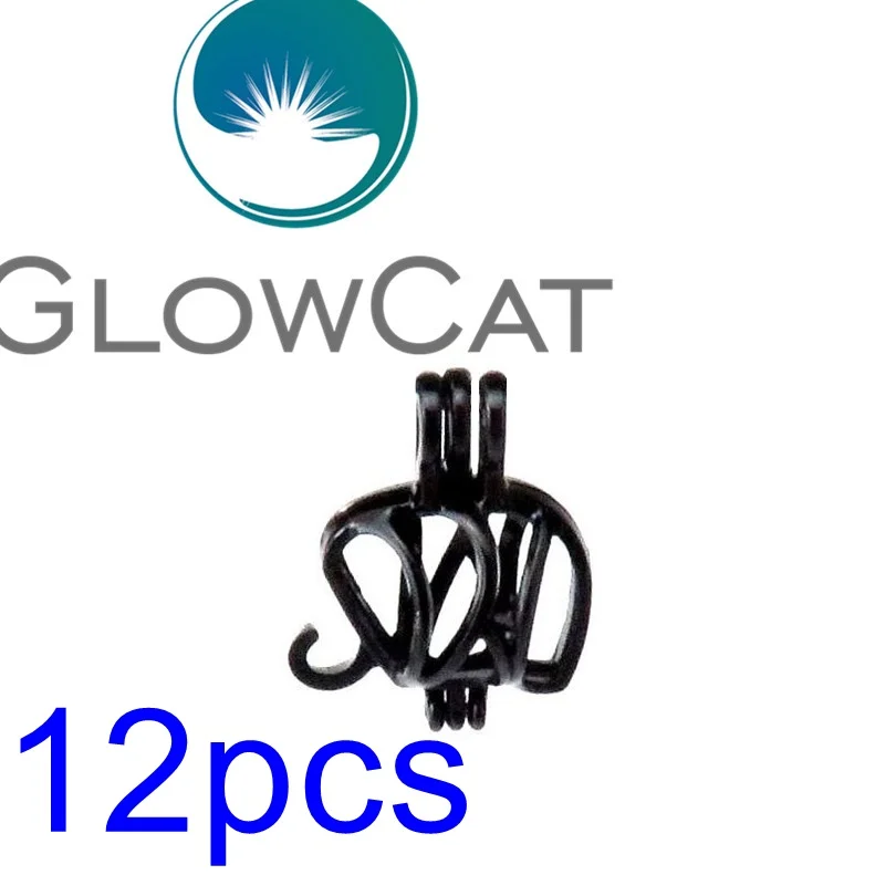 Glowcat 12X r h102 черный слон жемчужина клетка ювелирных изделий Бусины кулон Эфирные