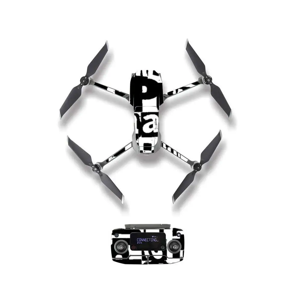 YSDJM20146 Черный и белый узор стильный стикер кожи для DJI Mavic 2 Pro& Zoom Drone корпус пульт дистанционного управления батарея защитная пленка - Цвет: YSDJM20146