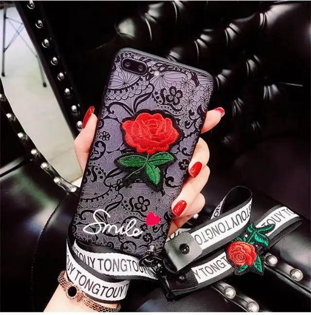 For vivo X21 Case Lace Painting Rose Embroidered Cover V9 V7 Plus X7 X7P X9 X9S X20P Y79 Y69 Y67 Y66 Y85 V5 |