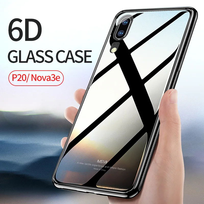 MSVII Cover For Huawei P20 Case Slim Coque P 20 Pro Silicone Frame+ Mirror Glass Lite Cases |
