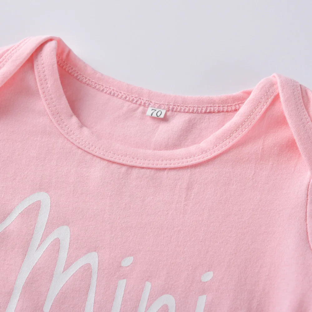 Милый комплект одежды из 3 предметов для малышей с надписью Mini Boss розовый