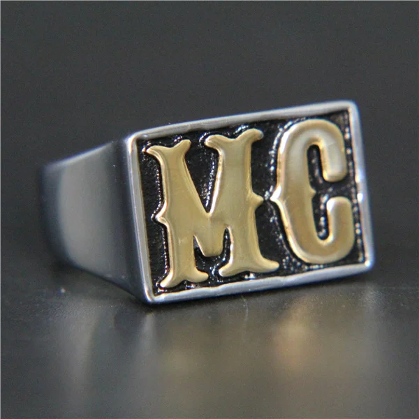 Новый дизайн Крутое Золотое кольцо MC из нержавеющей стали 316L горячее мужское