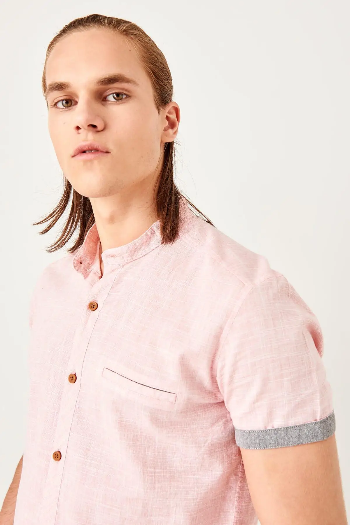 Trendyol коралловый мужской короткий рукав филе мобильный рубашка TMNSS19RS0053 |
