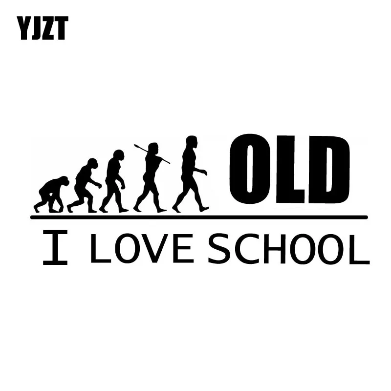 

YJZT 13,8 см * 5,4 см I LOVE OLD SCHOOL виниловая наклейка на машину Ретро Savage Tribe черный серебряный цвет