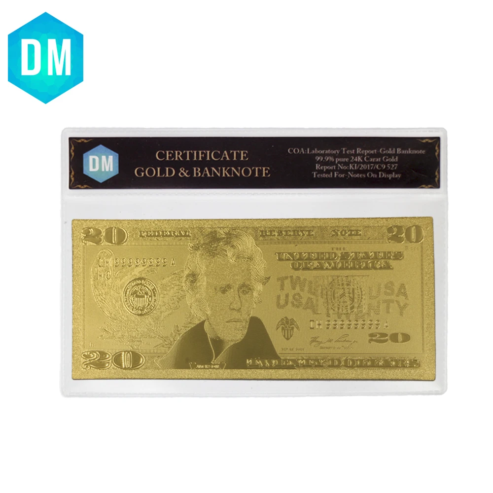 Горячая продажа 24k Золотая банкнота позолоченная фольга художественное