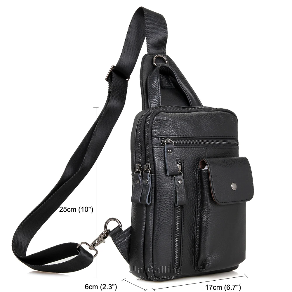 Повседневная мужская сумка из натуральной кожи Мужская нагрудная модный