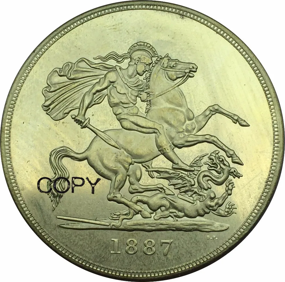 

United kingdom Victoria gold 5 Pounds 1887 Brass Copy Coins