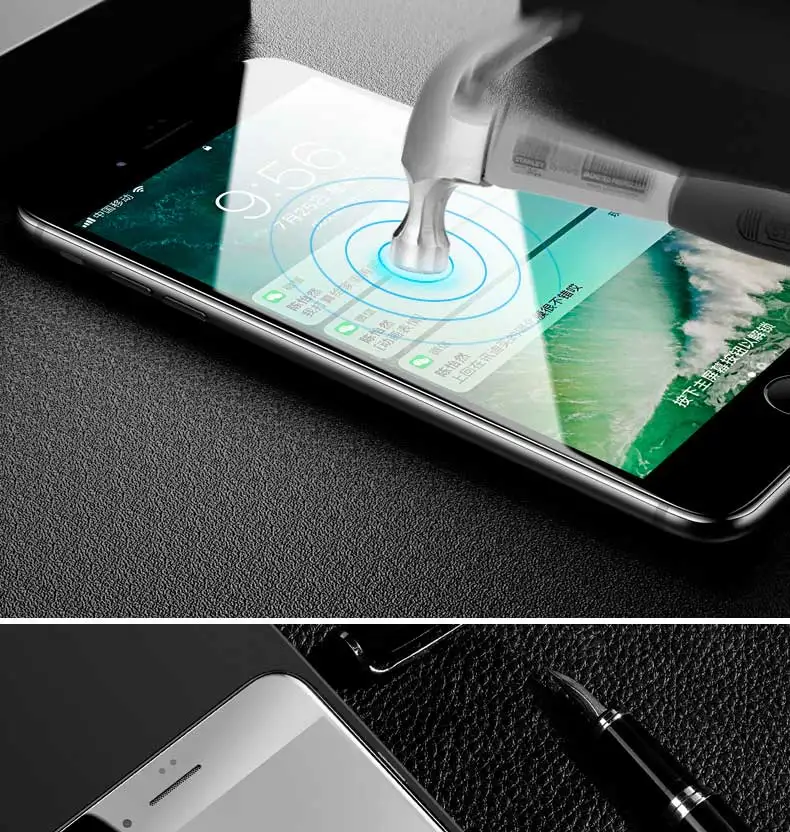 Защитное стекло для iPhone 6, 7, 6s, 8 Plus, X, закаленное защитное стекло для iPhone 8, 7, 6, 6s Plus, пленка
