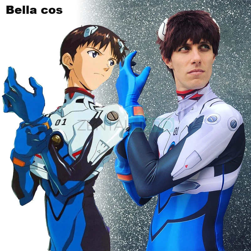 NEON GENESIS EVANGELION/EVA Ikari Shinji Косплей Костюм лайкра/Материал спандекс