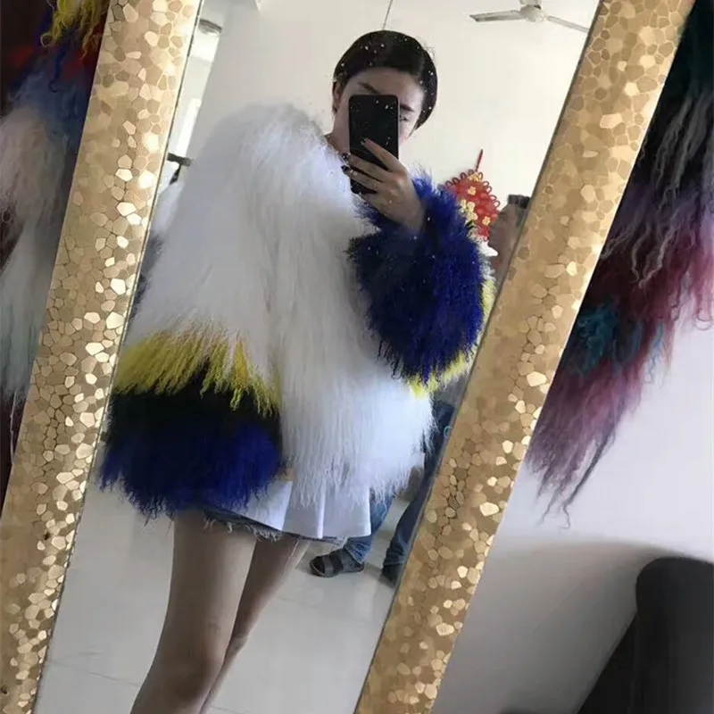 Женское пальто из натурального монгольского овечьего меха повседневная куртка