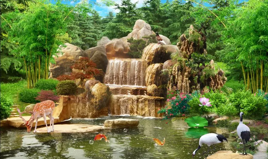 European Rockery landscape Wallpapers For Living room 3D TV Background Wall Stereoscopic Mural Wallpaper | Обустройство дома