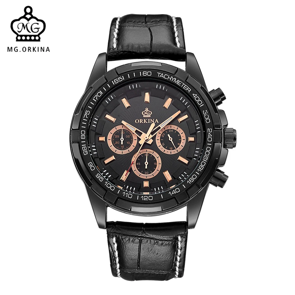 Мг. Часы наручные ORKINA мужские с японским механизмом Кварцевые водонепроницаемые