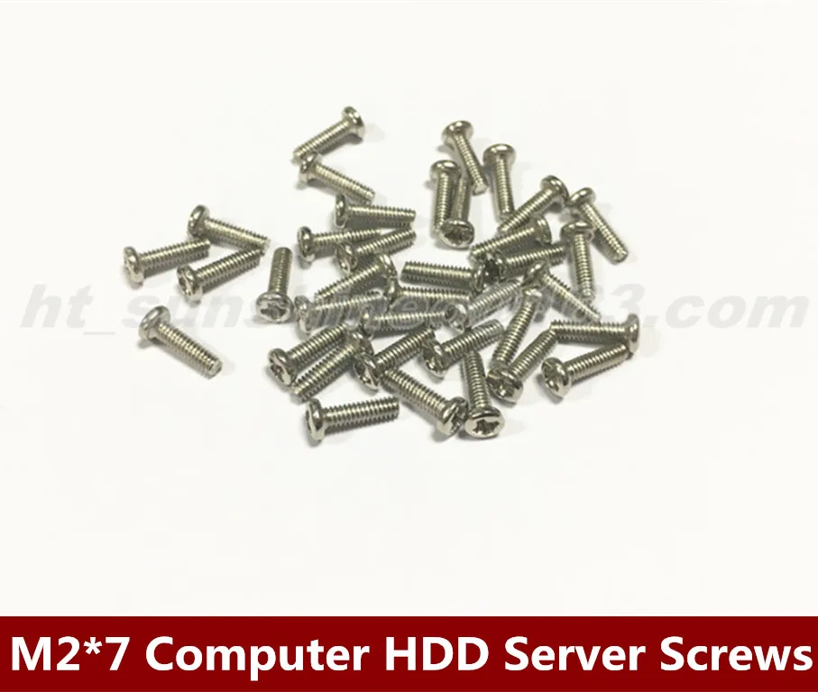 

100 шт./лот компьютер HDD сервер с круглой головкой винты M2 * 7 никелированный