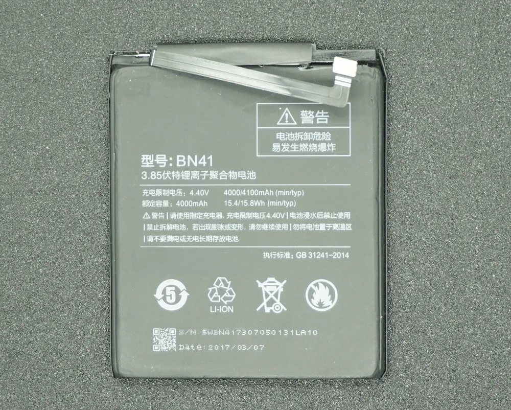 LehonS 4000 мАч/15.4Wh умная запасная батарея для мобильного телефона Xiaomi Redmi Hongmi Note 4 Note4