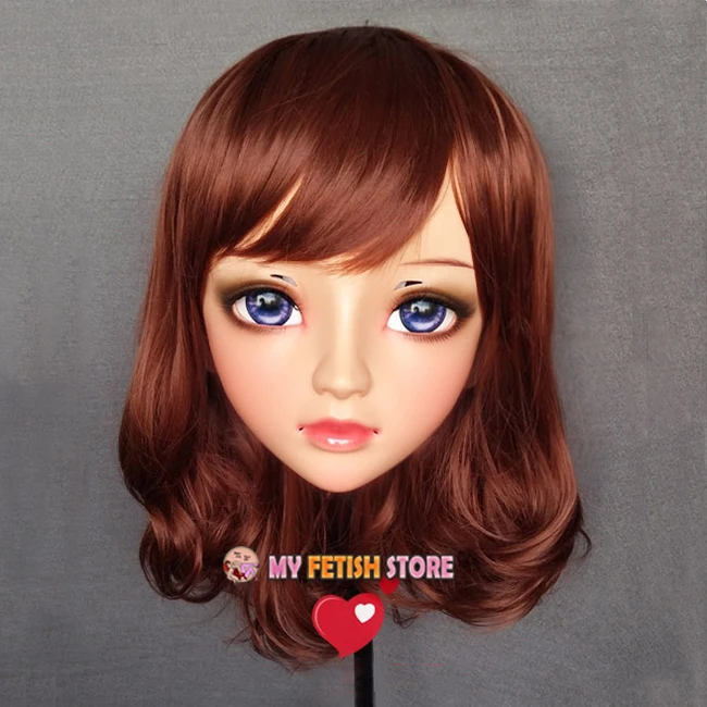 (Jun 03) Женская милая девочка каучуковая полуголовая Kigurumi BJD маска для косплея