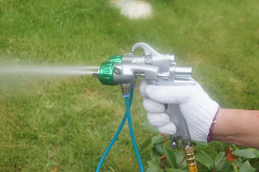 SAT1189 two double nozzle set spray on chrome good heat resistant lvlp paint spray guns