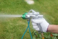 sat1189 two double nozzle set spray on chrome good heat resistant lvlp paint spray guns