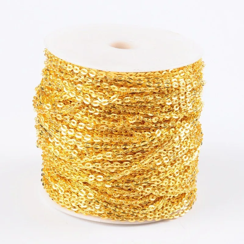 100m/Roll Unwelded Iron Cable Chains with Spool for Jewelry DIY Making Vintage Bracelet Necklace Accessories Wholesale F85