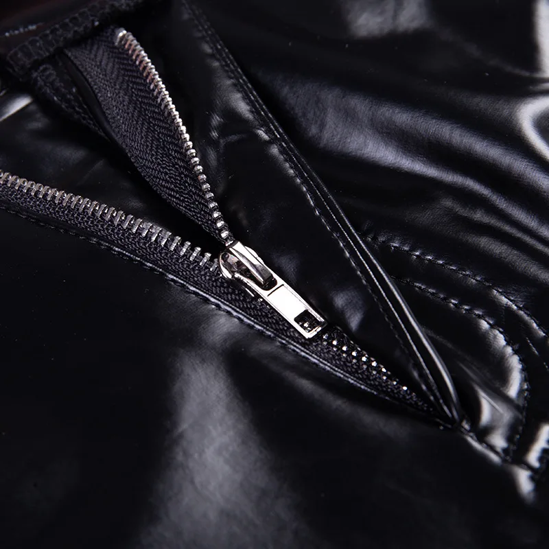 Женские глянцевые капри из искусственной кожи Стрейчевые брюки-карандаш с