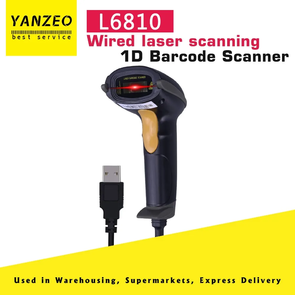Yanzeo L6810 Портативный USB сканер штрих кода портативный Проводной 1D лазерный код для