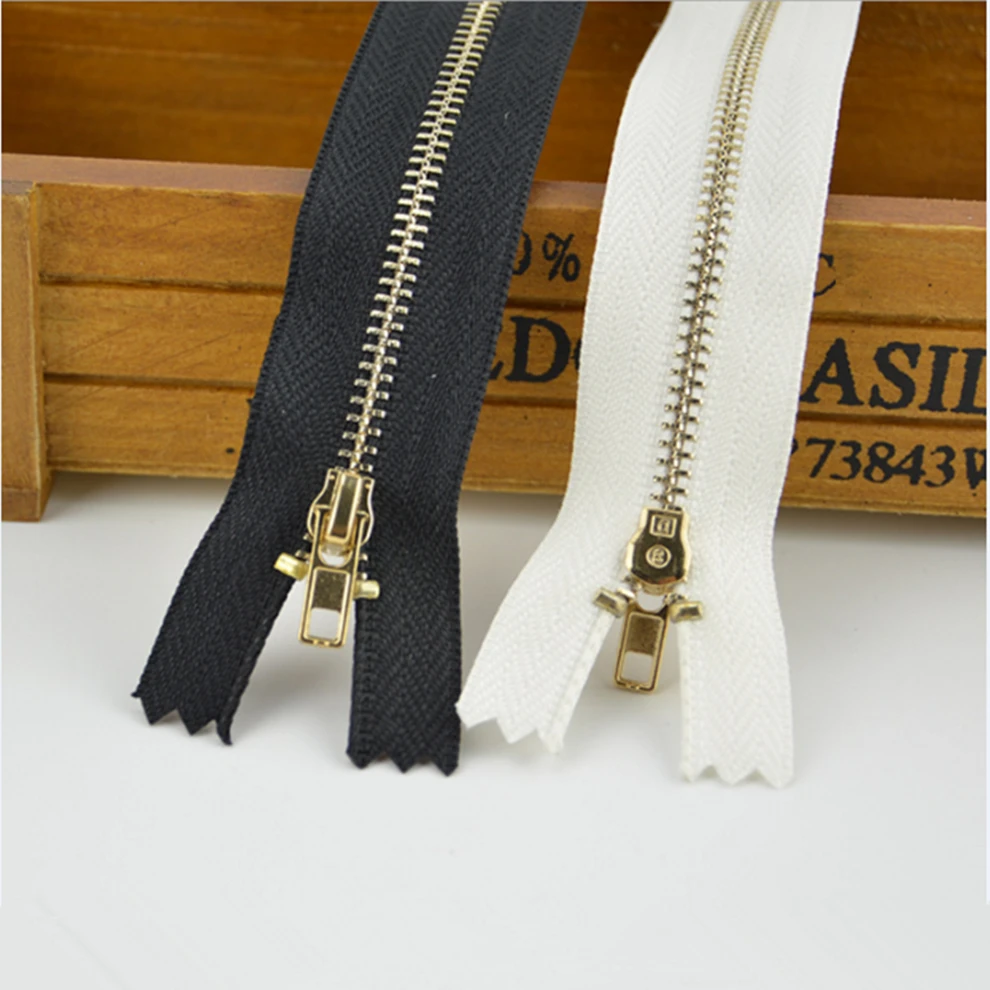 4 шт./лот молнии черные закрытые металлические золотые зубья швейные и аксессуары