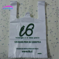 custom printed logo shopping handle plastic gift vest bag