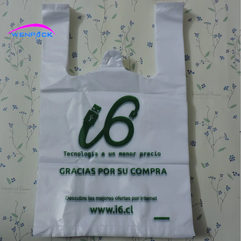 Напечатанный логотип пластиковая сумка для покупок Подарочный жилет|bag wristlet|bag lady