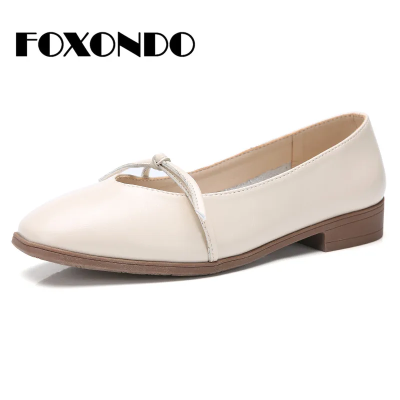 FOXONDO/2019 г. новые модные весенние женские балетки на плоской подошве обувь из