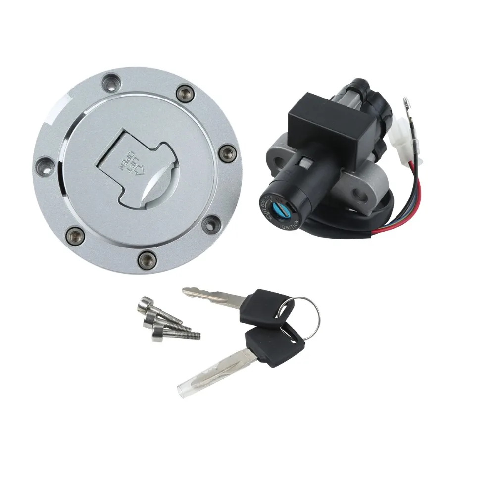 

Motorcycle Metal Fuel Gas Tank Cap Cover Lock + Ignition Switch Lock Set For HONDA CB400 1993-1998