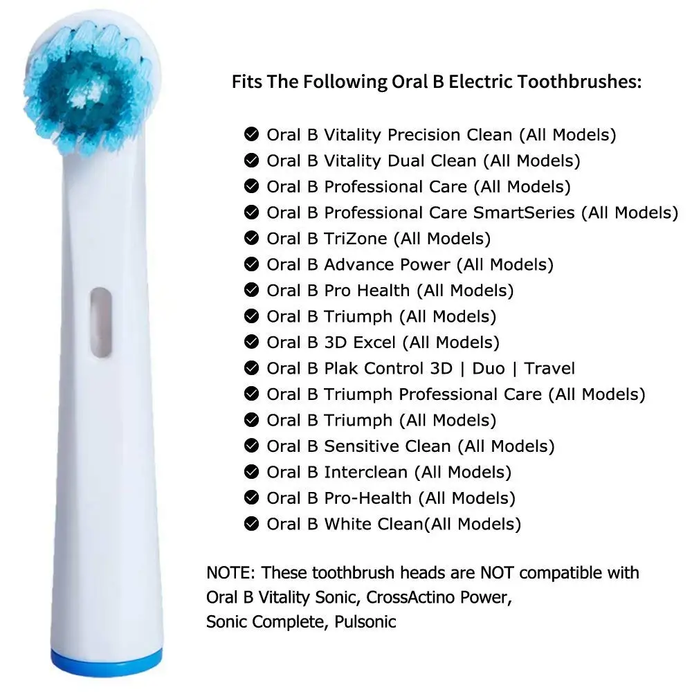 Сменные насадки для электрической зубной щетки Oral B 4x подходят моделей Advance Power/Pro