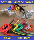8AWG гибкий мягкий луженый медный силиконовый провод RC кабель высокой температуры Бесплатная доставка-1 метр