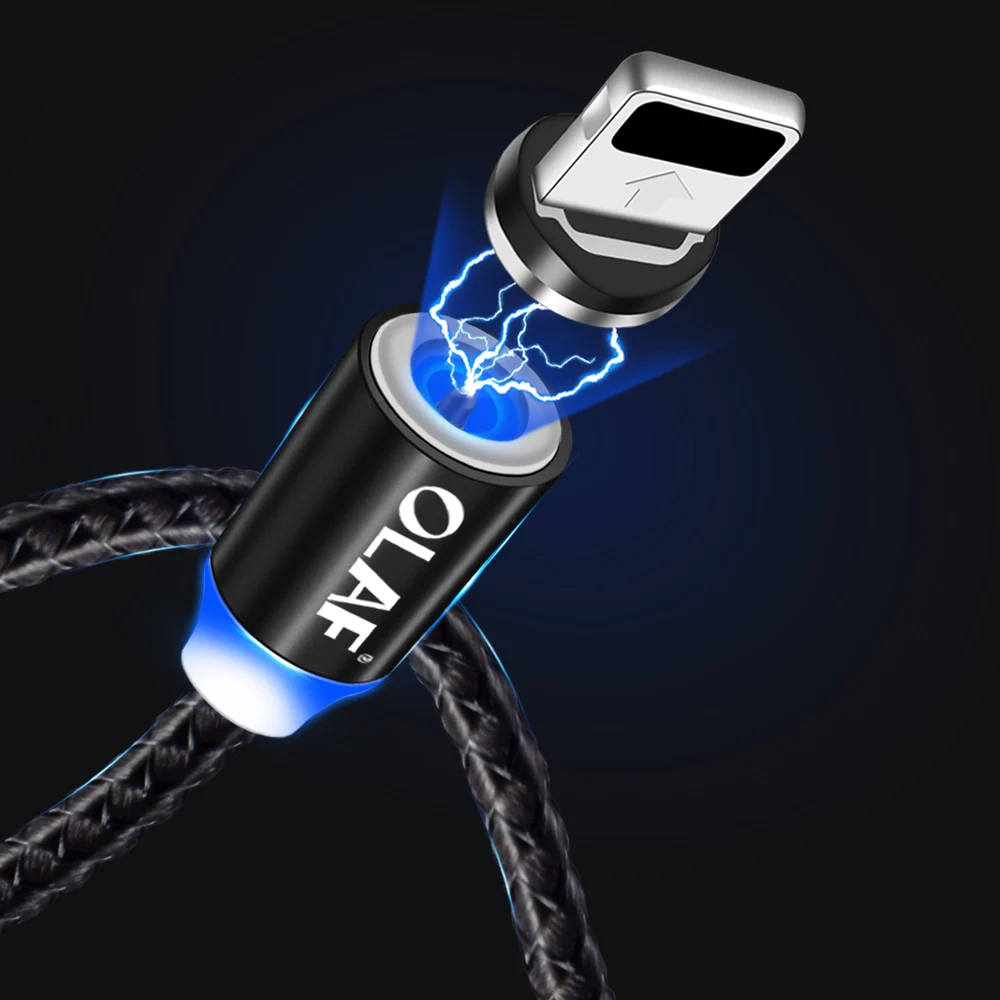 Магнитный usb-кабель Олаф 1 м 2 м нейлоновый Магнитный кабель для быстрой зарядки Micro USB type-C для iphone 7 X Xs Max samsung S9 huawei Xiaomi