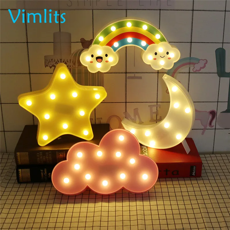 Vimlits светодиодный ночник облако лампы Luminaria милый розовый сине-белые Ночная