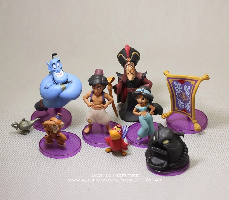 Disney Aladdin Jasmine Princess 4-9cm 8pcs/set Action Figure Anime Mini Decoration PVC Collection Figurine Toys model children | Игрушки и