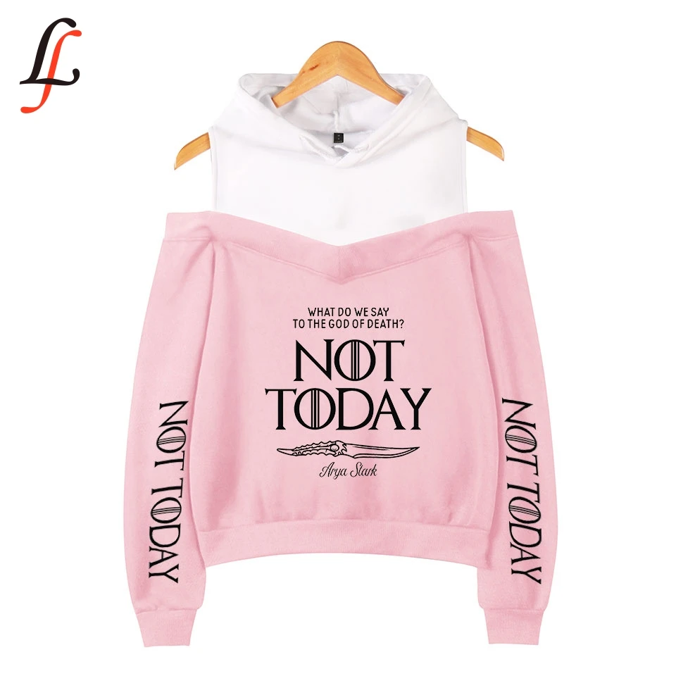 Женские толстовки с открытыми плечами Arya Stark Not Today сексуальные эксклюзивные Harajuku