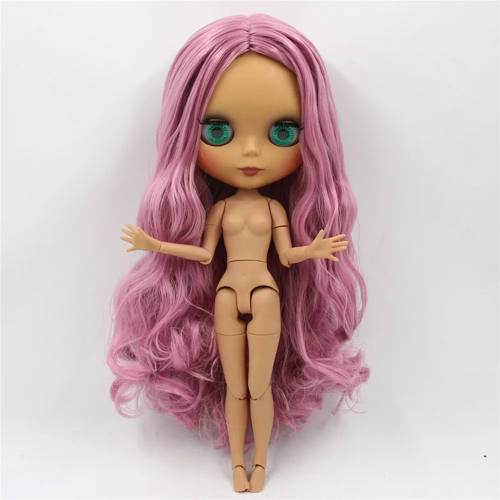 

ICY DBS Blyth doll 1/6 bjd toy joint body dark skin matte face pink hair 30cm fashion doll girls gift