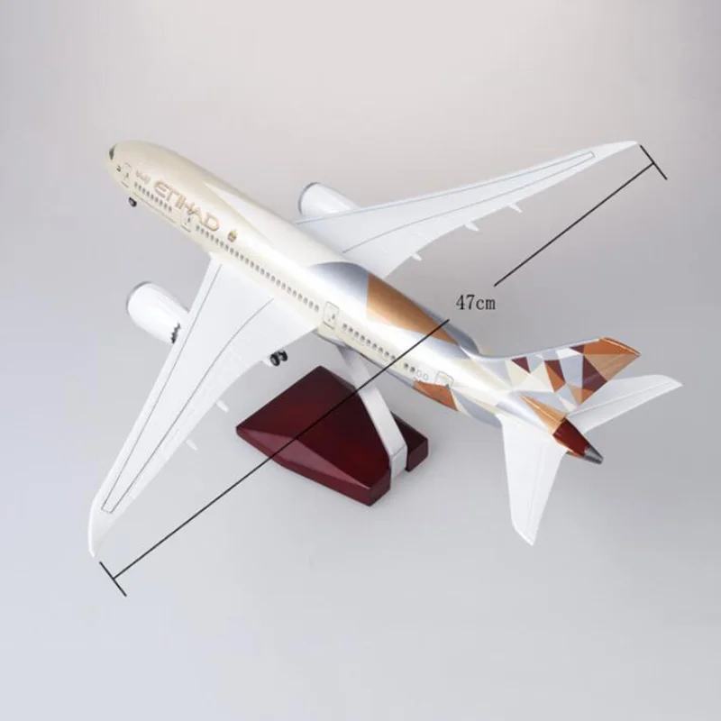 Самолет Boeing B787 Dreamliner Aircraft ETIHAD Airlines 47 см 1/130 весы Модель W светильник колеса литой