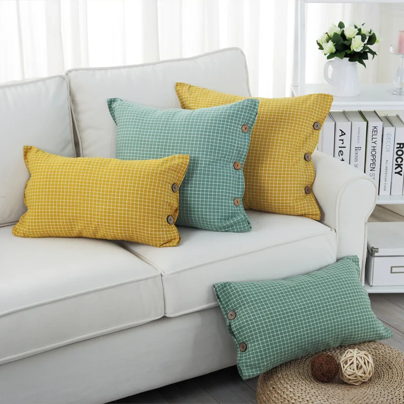 Японский свежий стиль Полосатый плед декоративный хлопковый льняной