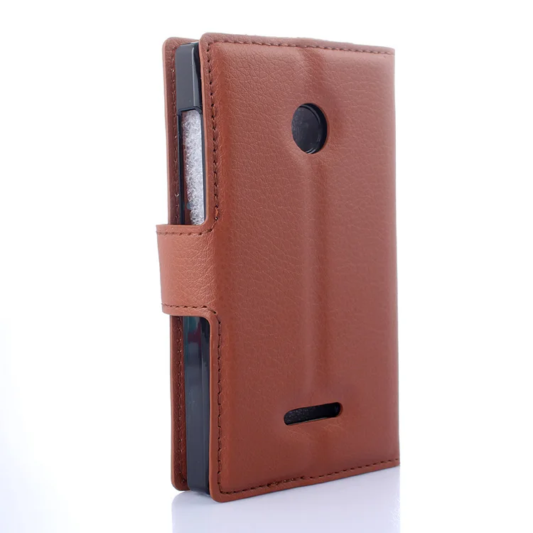 9 color Litchi pattern PU Leather Case For Microsoft Nokia Lumia 435 Flip Protective Phone Shell Back Cover |