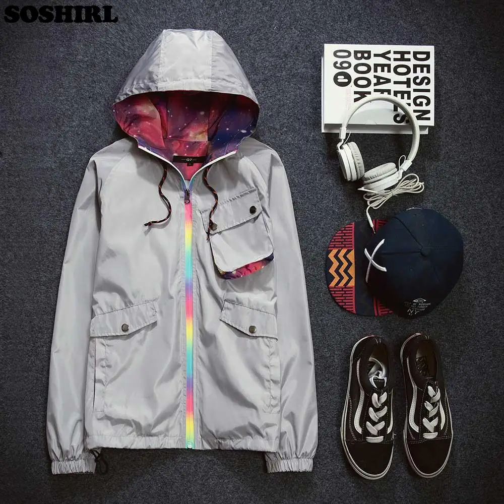 SOSHIRL 2017 пальто с галактикой Мужская модная верхняя одежда брендовая Harajuku
