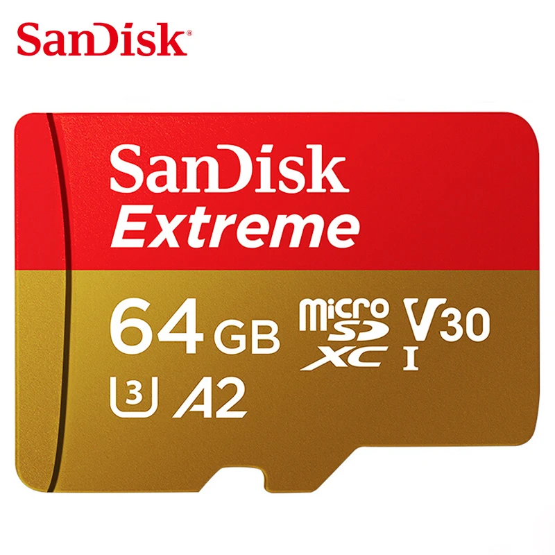 

SanDisk Extreme Memory Card 32GB UHS-I microSDHC V30 4K UHD micro SD card microSDXC 64GB U3 Read Speed Up to 100MB/s TF Card