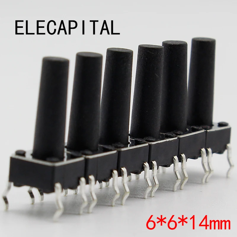 50 шт./лот 6x6x14 мм 4PIN G97 Тактильные Такт кнопочный микро переключатель прямой