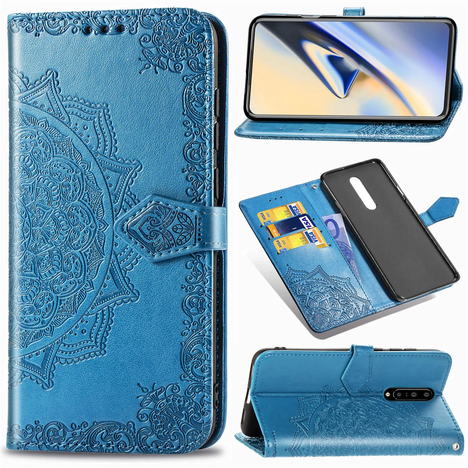 PU Leather Capa Cover For Oneplus 7 pro case leather Wallet Flip Funda Pro Case Book Skin Soft Silicone | Мобильные телефоны и