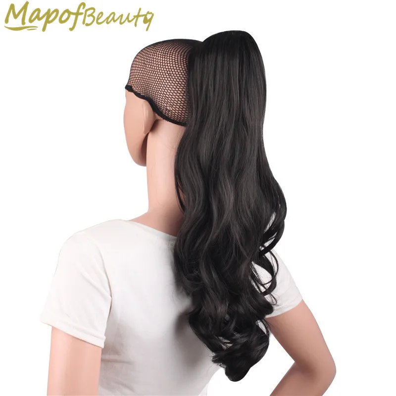 MapofBeauty 20 ''длинные волнистые черные коричневые Коготь Конский хвост клип в